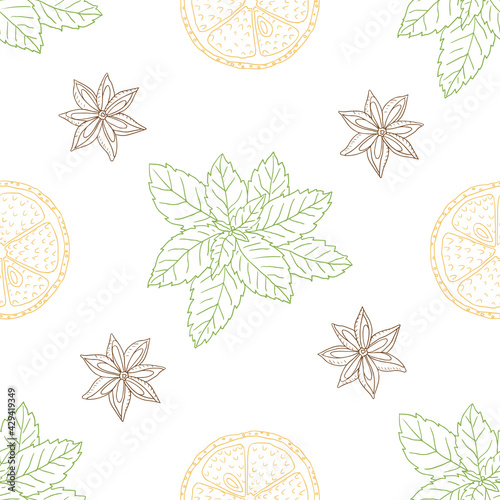 vector graphic seamless pattern from tea collection 1
