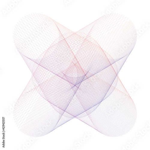 Abstract guilloche shape on white background for you business projects. Vector design art