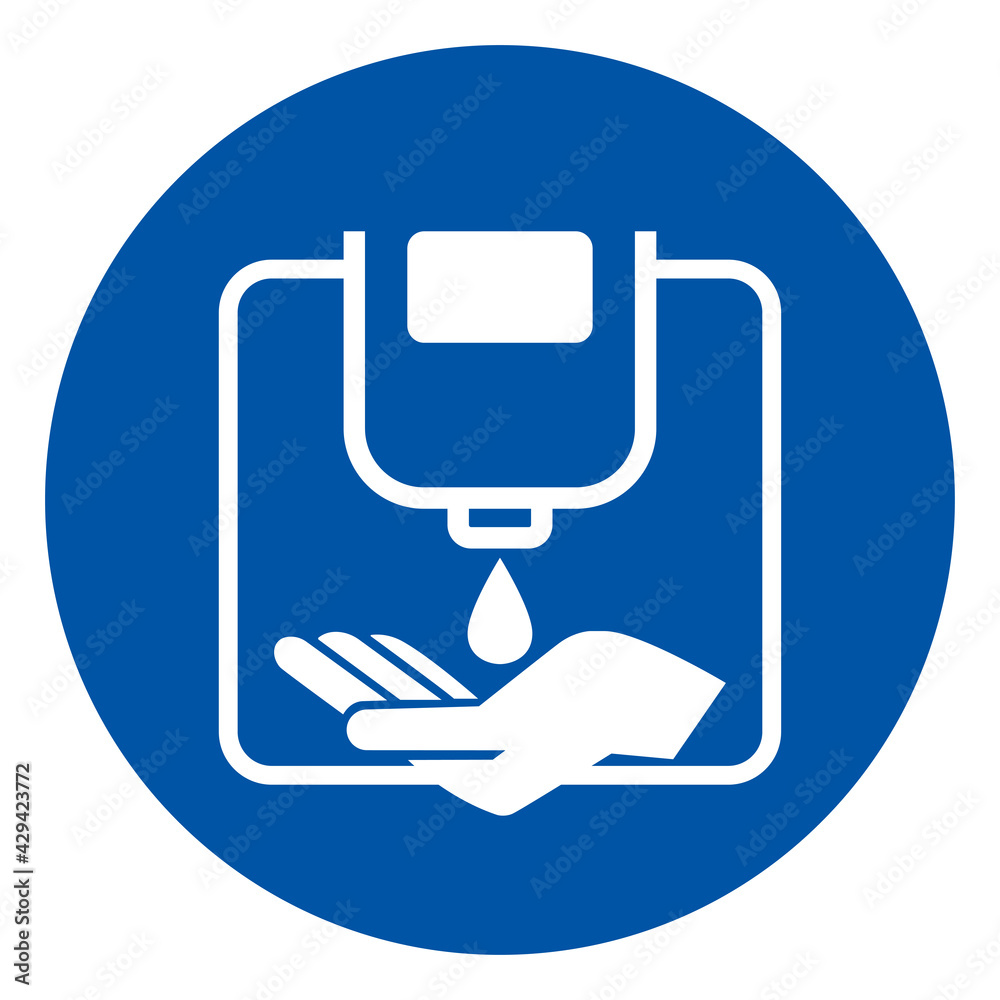 Please Use Hand Sanitizer Befor Entering Symbol Sign ,Vector Illustration, Isolate On White Background Label. EPS10