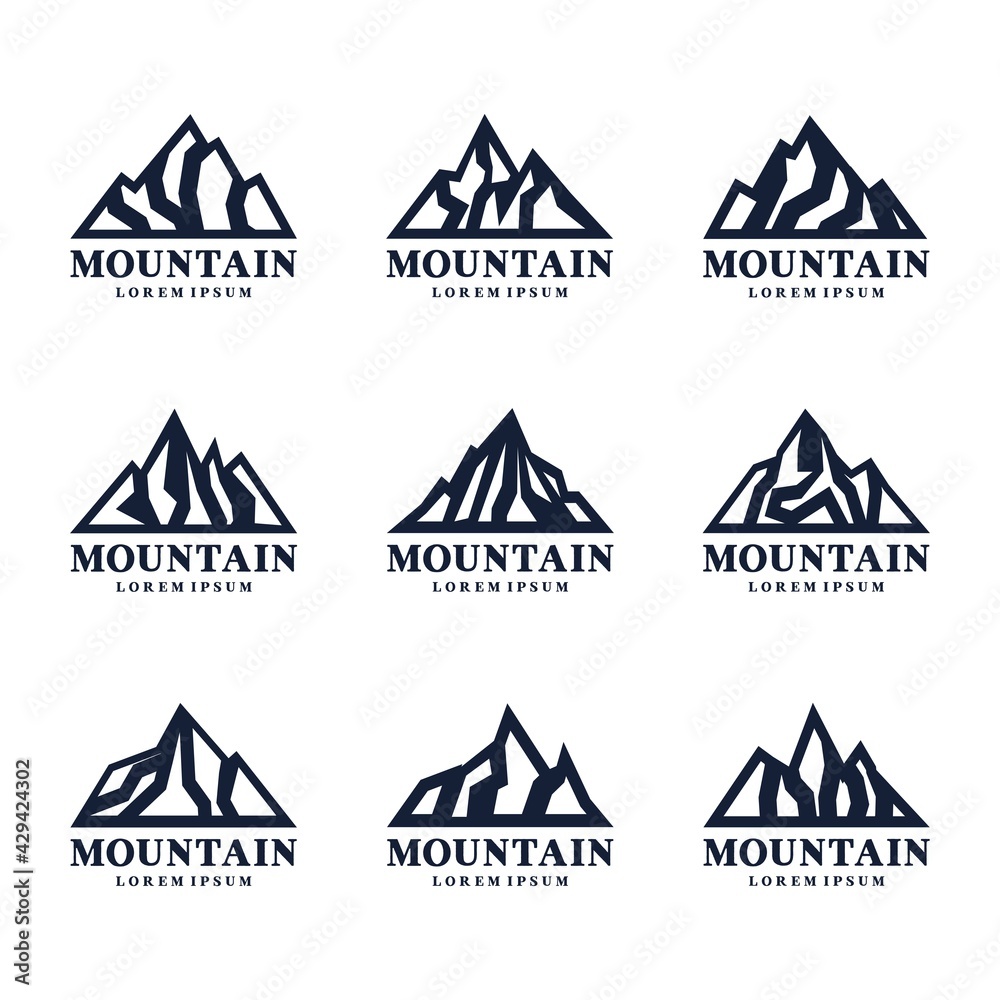Mountain Shape Logo Design Vector Set Mountain Shape Logo Design Vector Set