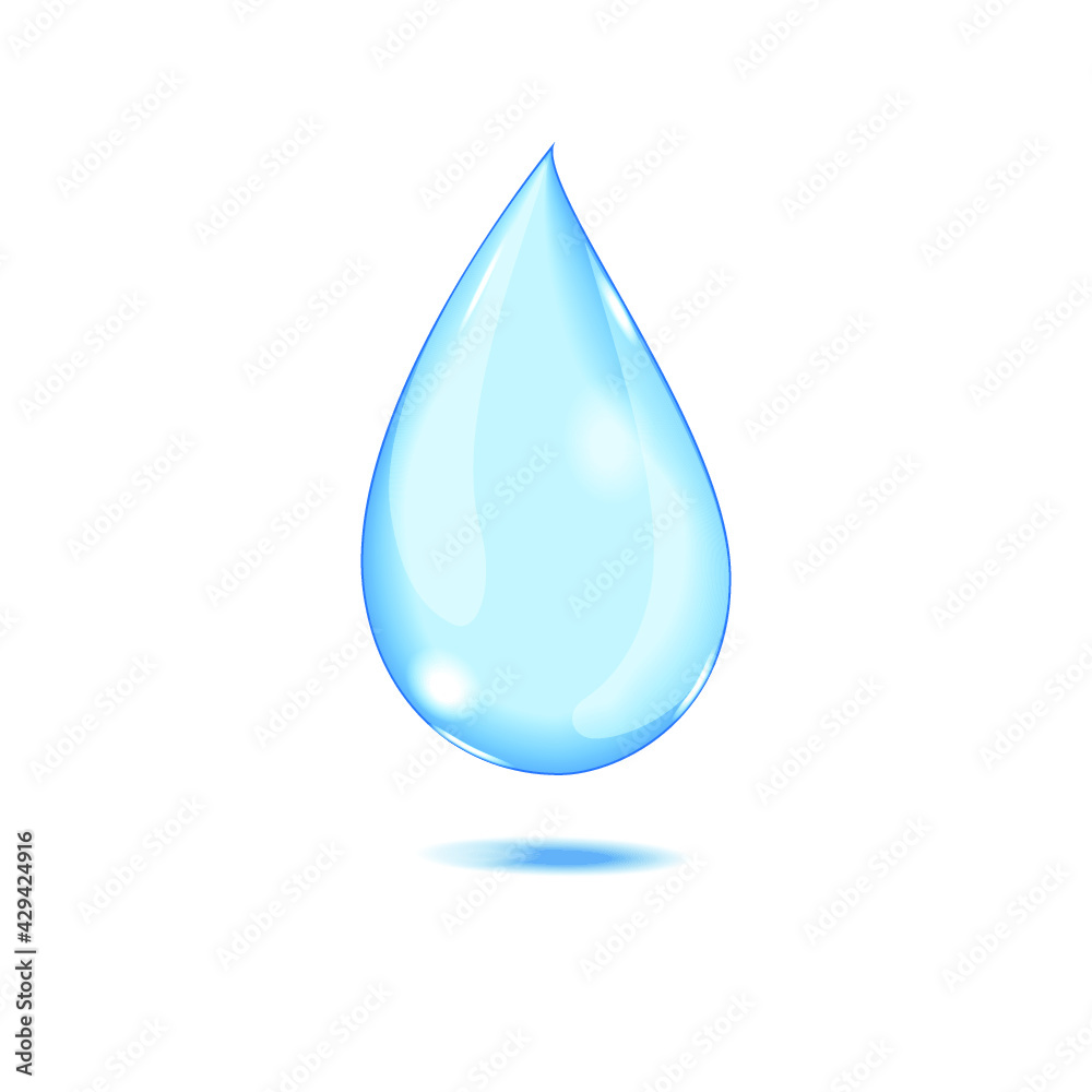 One big blue drop isolated on a white background One big blue drop isolated on a white background