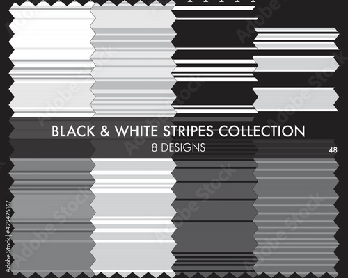 Black and White Stripe Seamless Pattern Collection