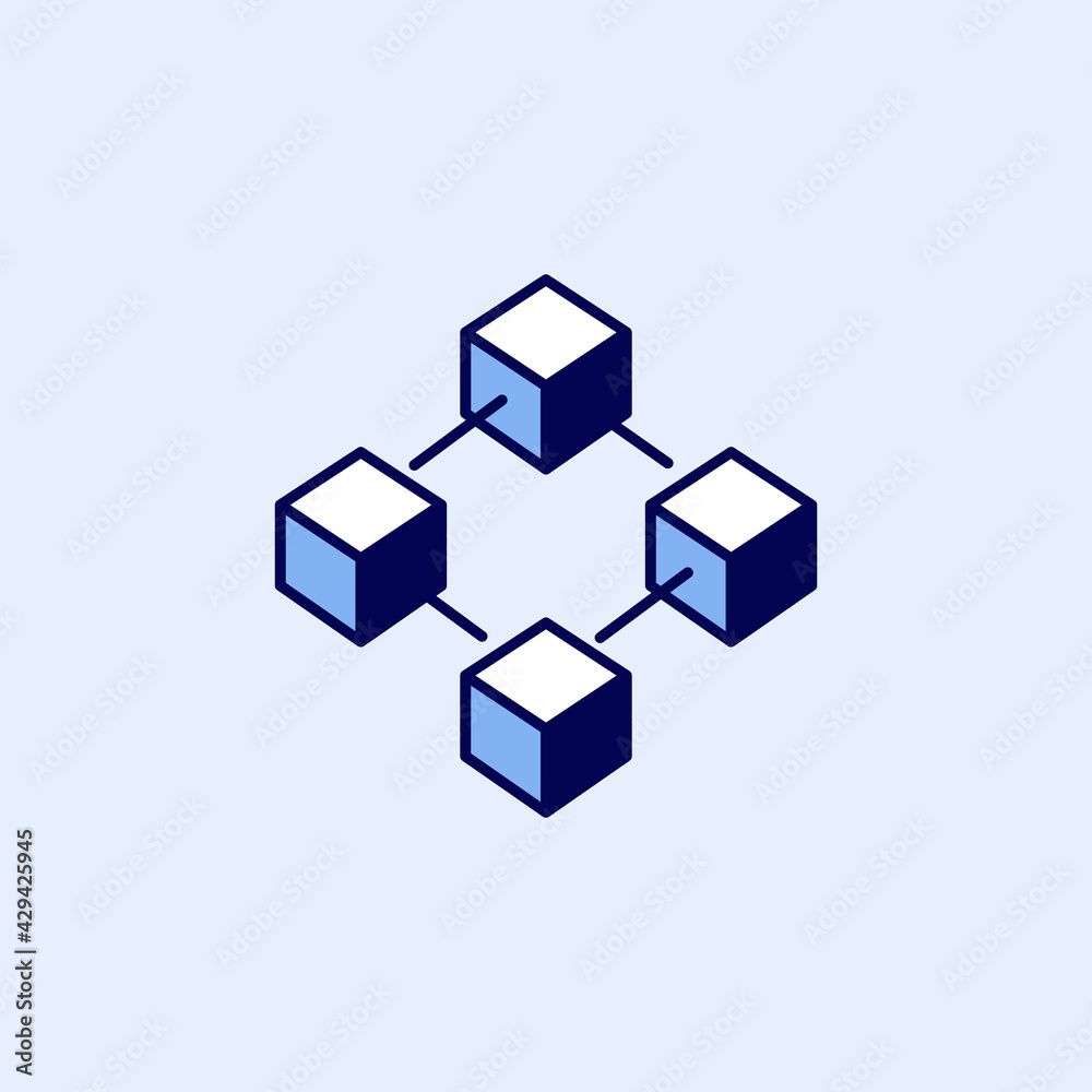 Blockchain technology icon. Block chain symbol or logo element simple style. Blockchain technology icon. Block chain symbol or logo element simple style.