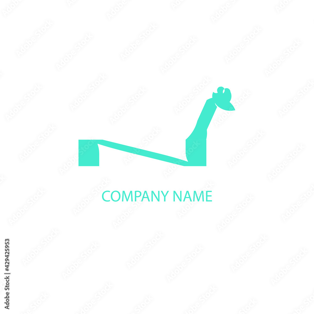 logo for animal business with giraffe shape inside the letter N with elegant blue color logo for animal business with giraffe shape inside the letter N with elegant blue color