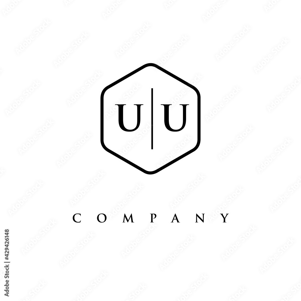 initial UU logo design vector