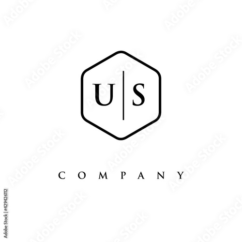 initial US logo design vector
