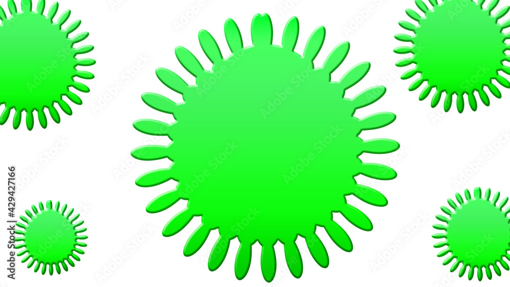 Fototapeta premium coronavirus green color texture with white background