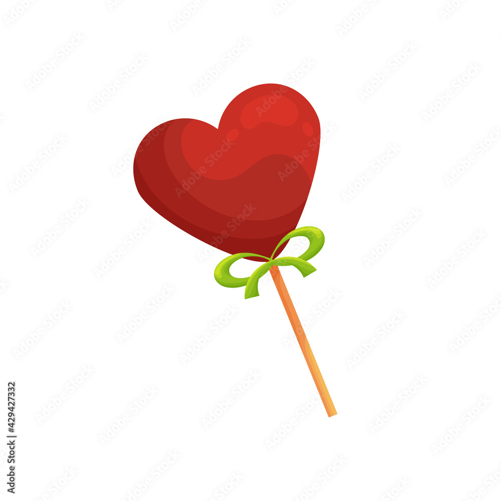 Isolated heart shape lollipop.