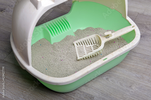 Cat litter box with scoop, litter tray, sand basket ,pet toilet