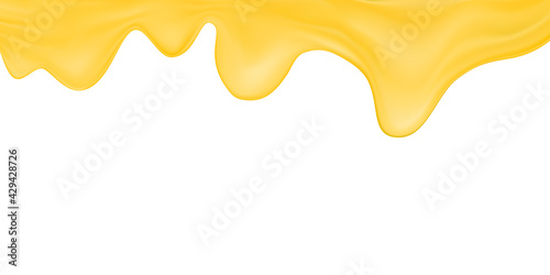 Vector melted cheese or butter isolated on white background.Processed cheese wallpaper.