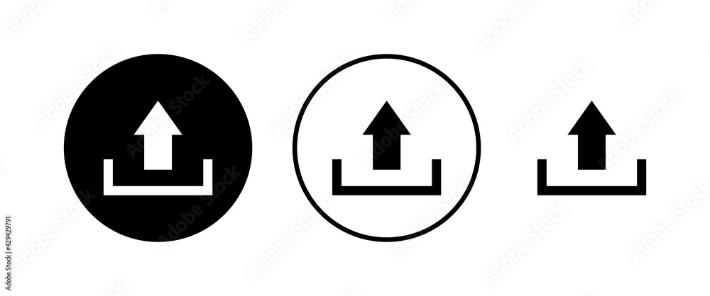 Upload icons set. Upload sign icon. Upload button. Load symbol. Upload icons set. Upload sign icon. Upload button. Load symbol.
