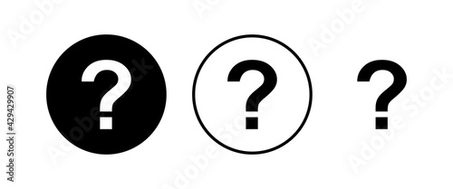 Question Icons set. Question mark sign. help icon. Faq