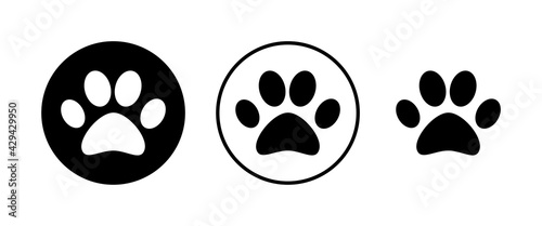 Paw icons set. Paw Print icon