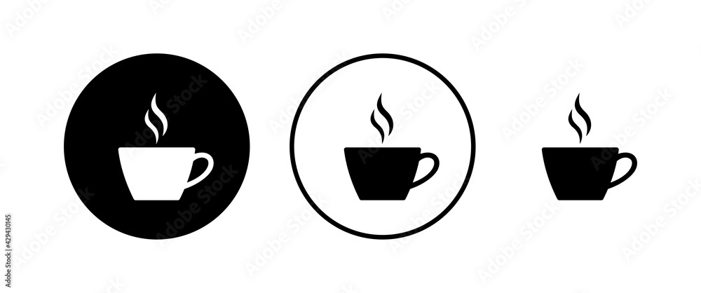 Coffee cup vector icons set. Coffee cup icon. Coffee vector icon. Tea Coffee cup vector icons set. Coffee cup icon. Coffee vector icon. Tea