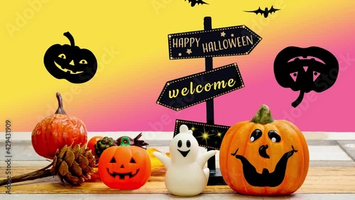 楽しいハロウィーンパーティーのためのディスプレイ