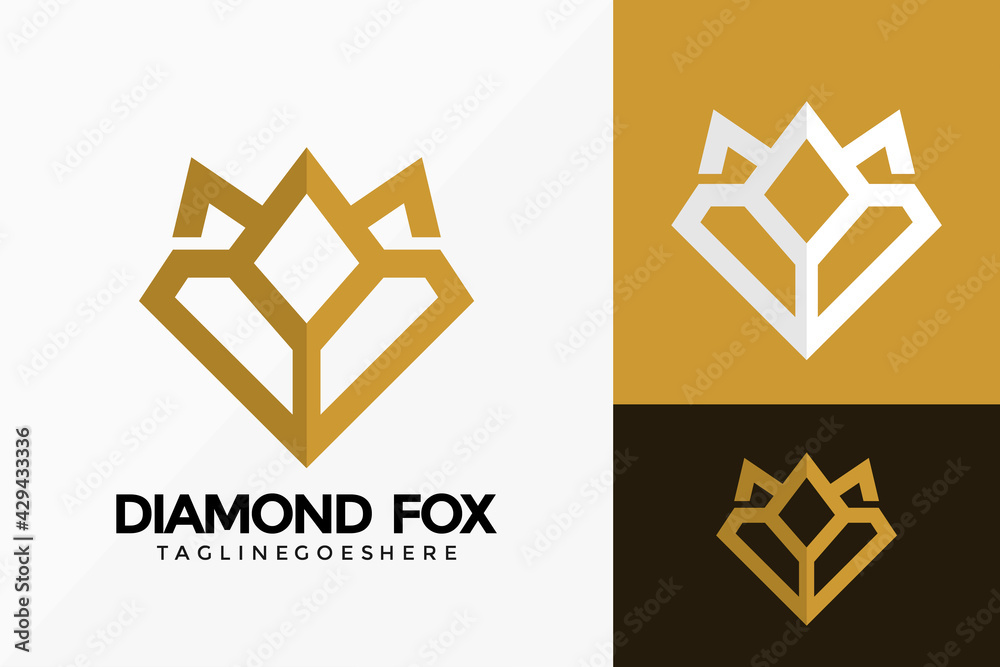 Premium Golden Diamond Fox Logo Vector Design. Abstract emblem, designs concept, logos, logotype element for template. Premium Golden Diamond Fox Logo Vector Design. Abstract emblem, designs concept, logos, logotype element for template.