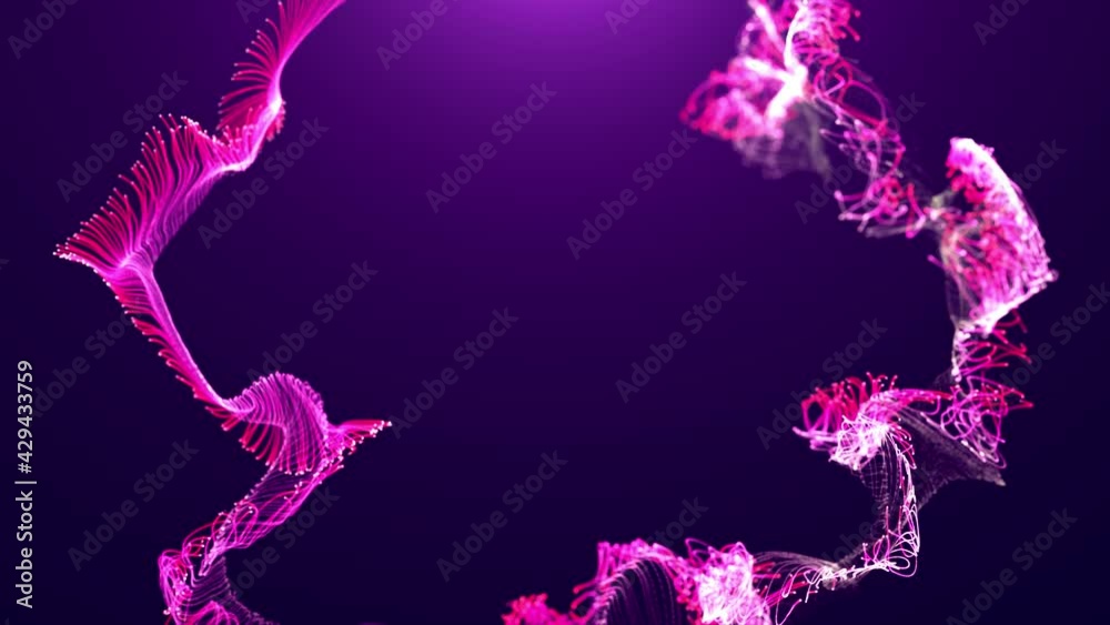 Abstract Particles Graphic Company Logo Intro Background/ 4k animation of an abstract fluid particles intro background for business and company logo with graphic design intro with light flare fading i