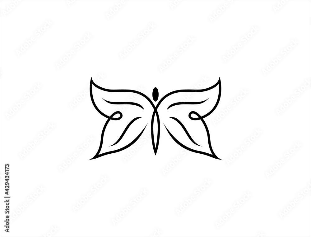 Naklejka premium Butterfly silhouette vector illustration