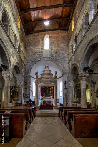 Interior of Saint Mark Church in Korcula, Korcula island, Dalmatia, Croatia
