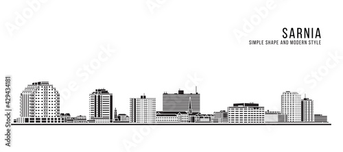 Cityscape Building Abstract Simple shape and modern style art Vector design - Sarnia city photo