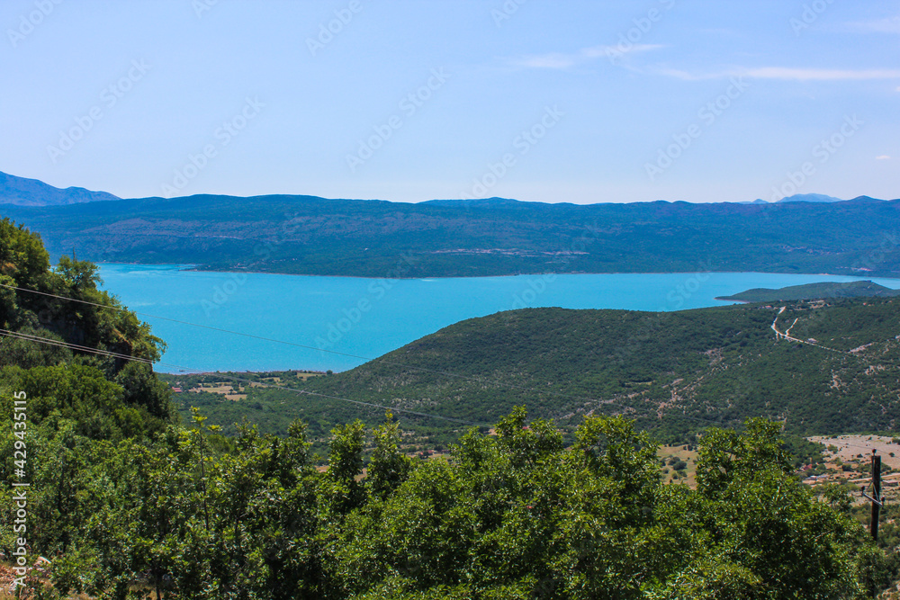 Stunning greek sea, lake landscape
