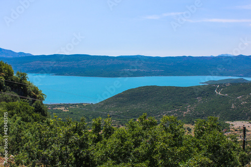 Stunning greek sea, lake landscape