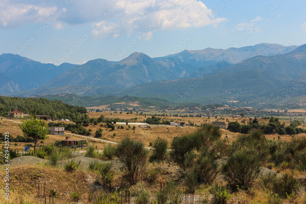 Albania landscape mountains with desert 