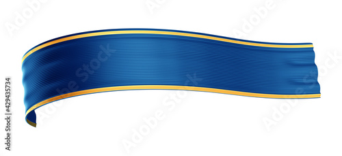 3d illustration blue ribbon for makeup