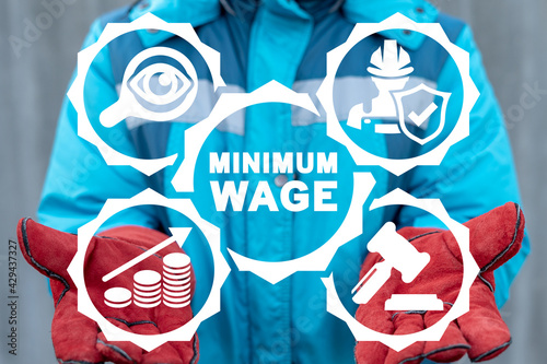 фотографія Industrial concept of minimum wage. Industry worker salary.