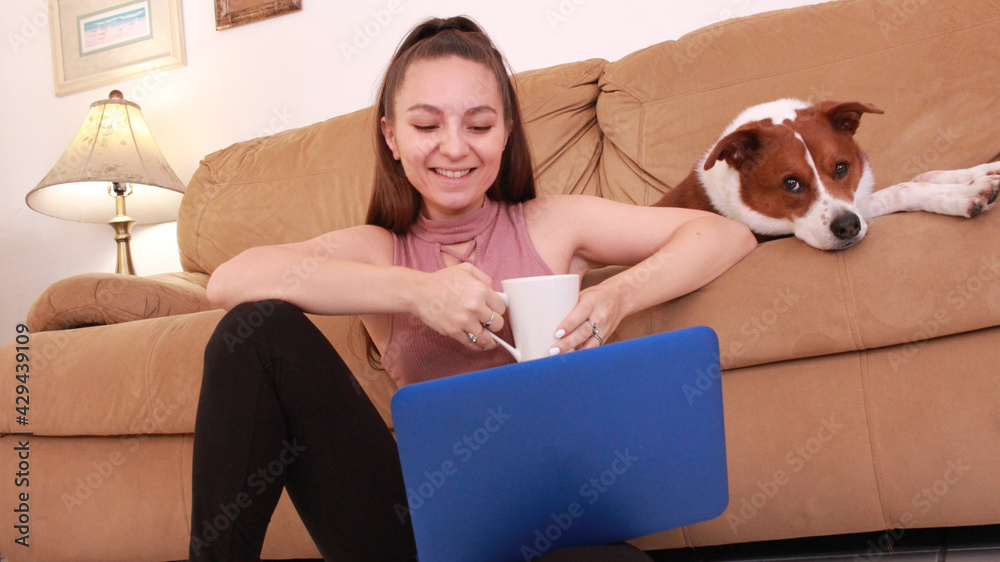 Home hobbies - woman working at home Home hobbies - woman working at home
