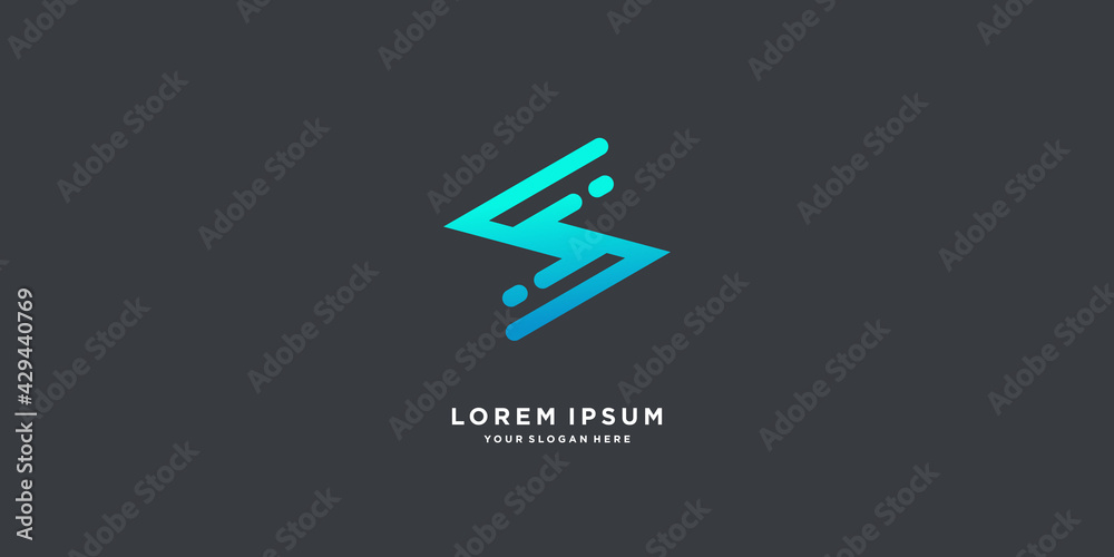 Monogram logo design initial letter S with gradient style concept part eight Monogram logo design initial letter S with gradient style concept part eight