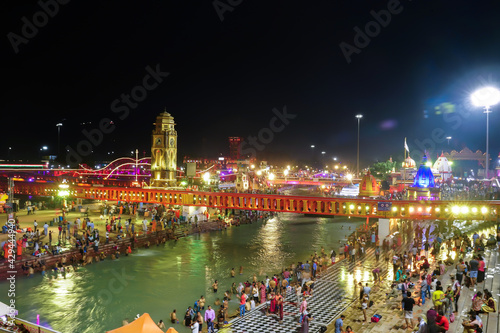 Har Ki Pauri is a famous ghat on the banks of the Ganges in Haridwar in the Indian state of Uttarakhand photo