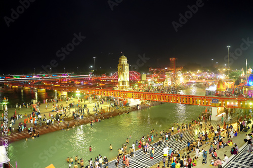 Har Ki Pauri is a famous ghat on the banks of the Ganges in Haridwar in the Indian state of Uttarakhand photo