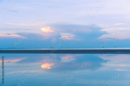 Beautiful Sea And Sky twilight on the beach in huahin Thailand