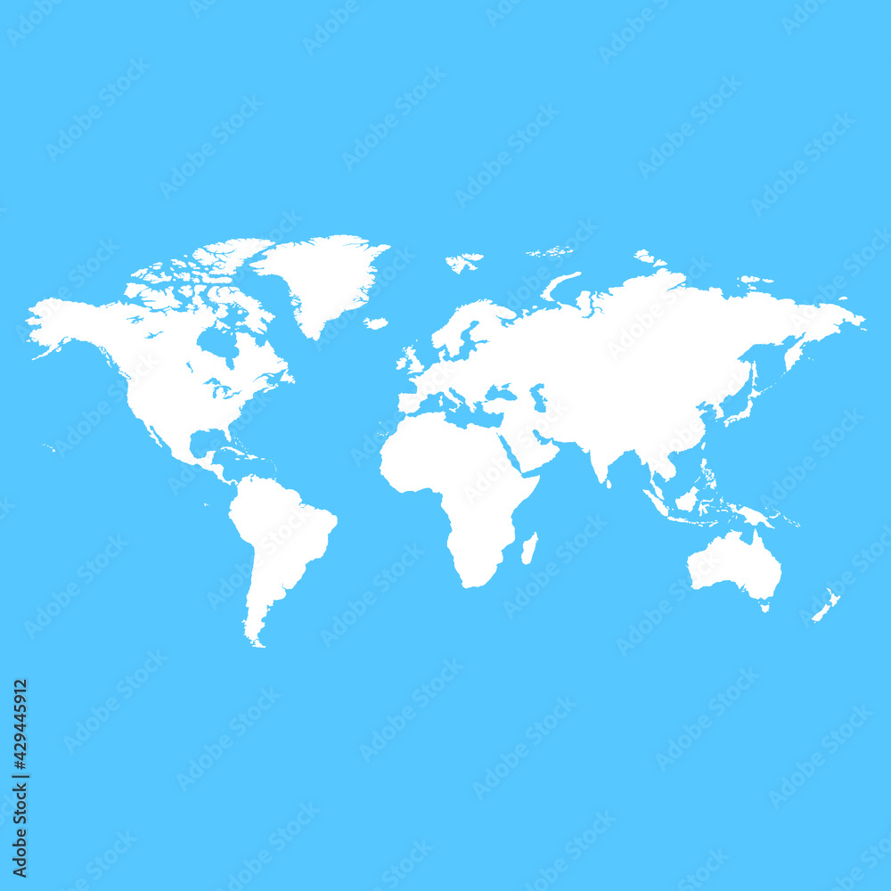 World map, global flat view, earth lands image