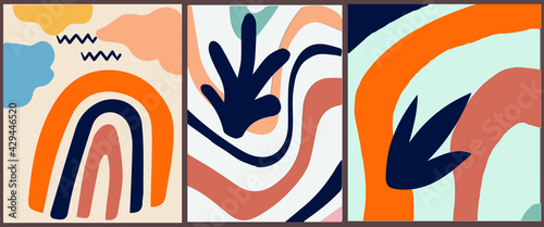 Large hand drawn set of various shapes and doodle objects. Abstract modern modern trendy vector illustration. All elements are isolated