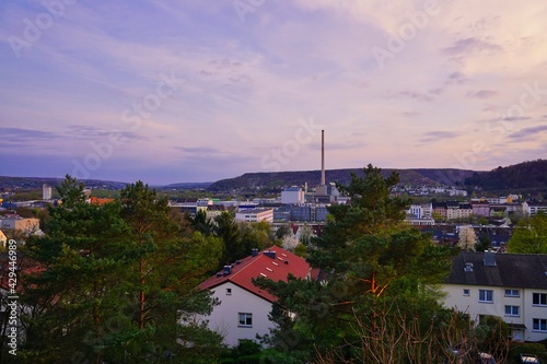 Panoramablick auf Saarbrücken und das Römer-Heizkraftwerk photo