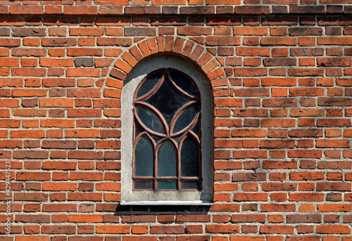 Close-ups of architectural details of the Catholic church of St. st. Maciej in the village of Pawłowo in Masovia, Poland.