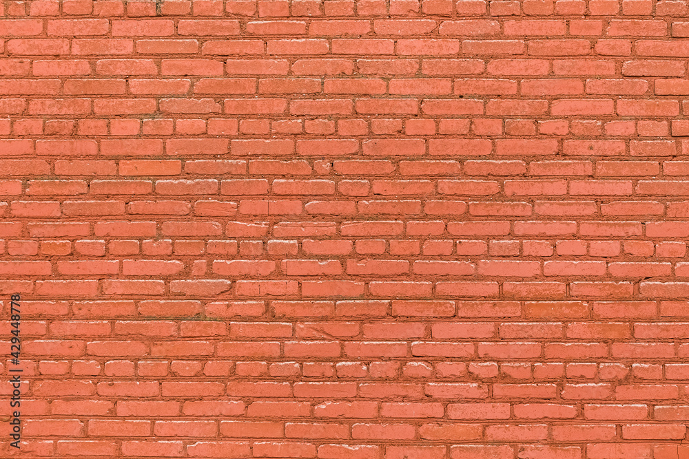 Old urban facade building red brown brick wall texture background
