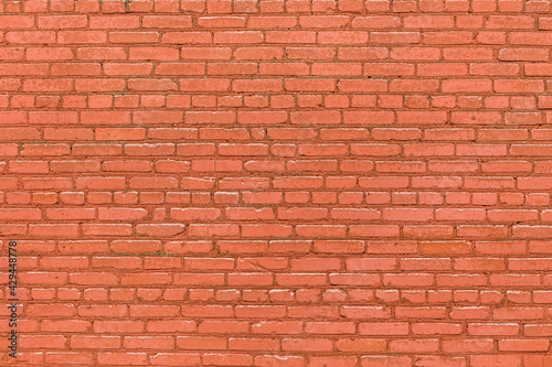 Old urban facade building red brown brick wall texture background