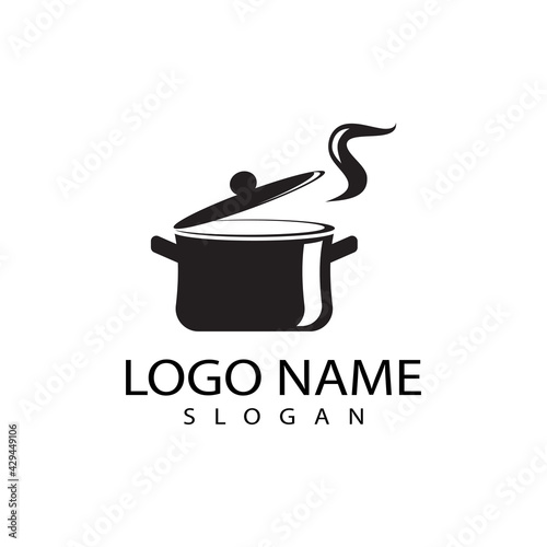 Saucepan Icon Logo Vector template and Symbol