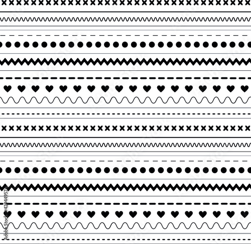 Black festive seamless pattern. Vector drawing is isolated on a white background.