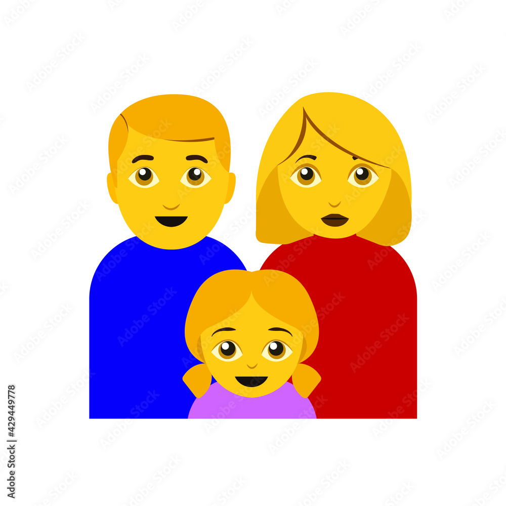 Emoji family with father mother and daughter Emoji family with father mother and daughter