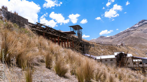 old colonial mine called mina santa barbara, located in the city of huancavelica in the Andes of Peru