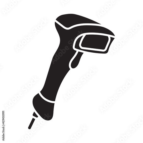 Barcode scanner or bar code reader flat vector icon for apps and websites