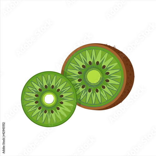 Vector kiwi fruit isolated on white background