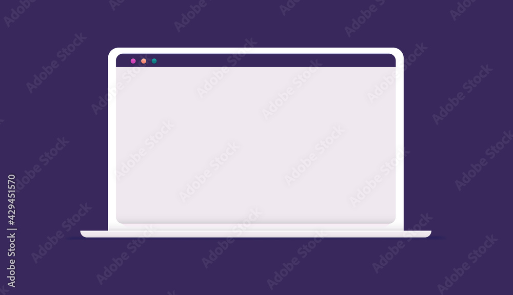 White laptop on dark background - Computer with blank screen vector illustration. White laptop on dark background - Computer with blank screen vector illustration.