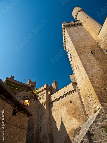 Royal Palace and castle of Carlos III of Navarre, the seat of the Royal Court, Olite, Kingdom of Navarre, Spain, Europe. photo