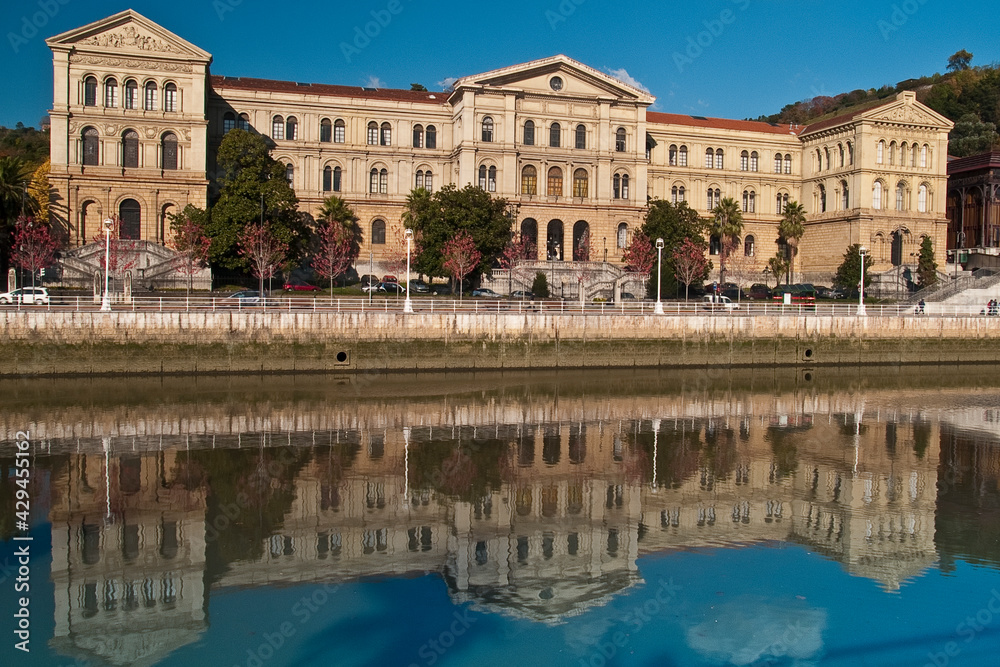 University of Deusto near the river Nervion, Bilbao, Biscay province, Basque country, Euskadi, Spain.