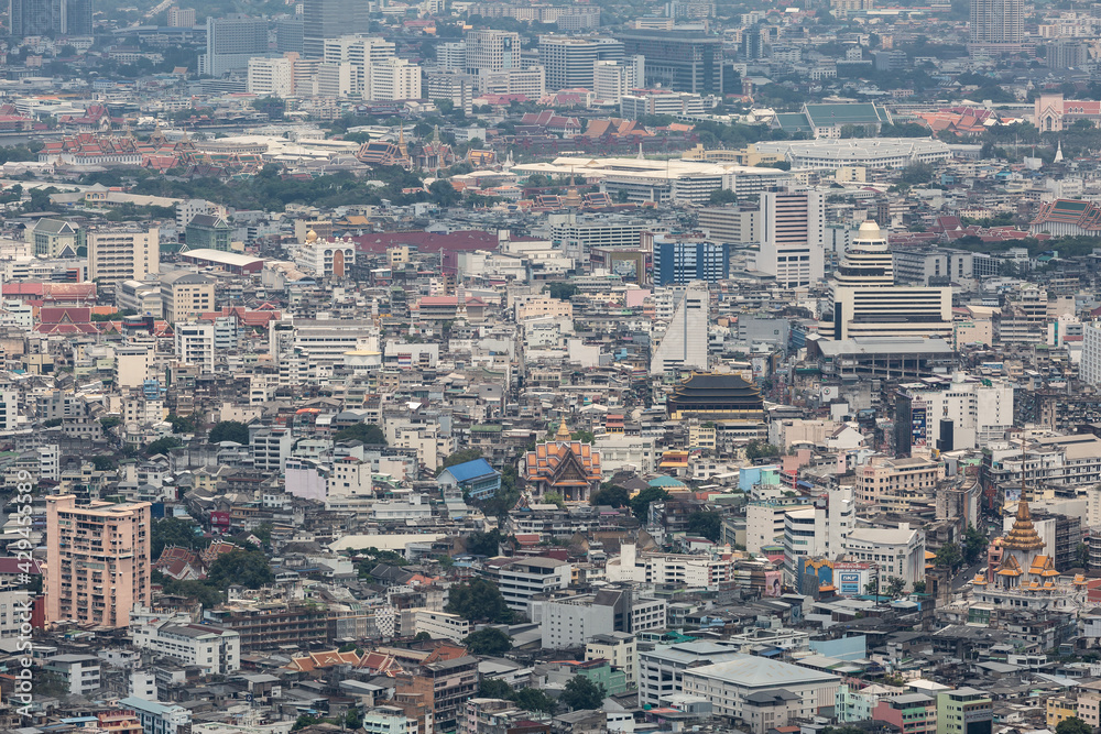 Aerial view of Bangkok from the MahaNakhon building. Saw the old town and the palace far away